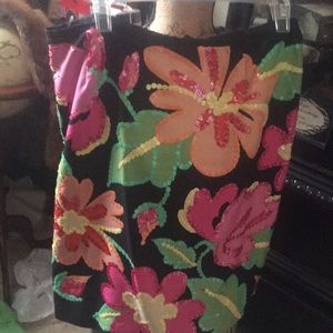 Black Floral Print with Bright Colors